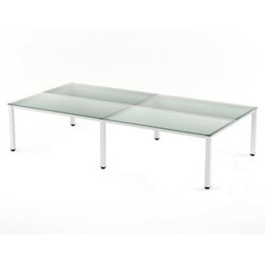 MESA ROCADA EXEC. 320x163 BLANCO/CRISTAL /2203AM05