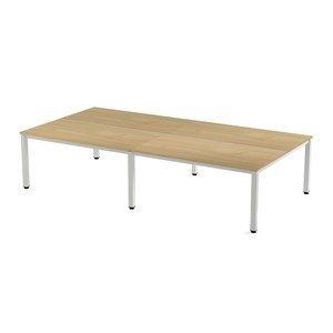 MESA ROCADA EXECUTIVE 320x163 ESTRUCTURA BLANCO TABLERO MELAMINA ROBLE
