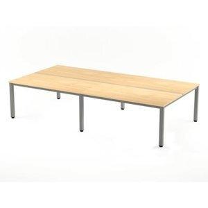 MESA ROCADA EXECUTIVE 163x360 ESTRUCTURA ALUMINIO TABLERO MELAMINA HAYA