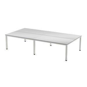 MESA ROCADA EXECUTIVE 360x163 ESTRUCTURA BLANCO TABLERO MELAMINA GRIS