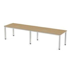 MESA ROCADA EXECUTIVE 320x80 ESTRUCTURA BLANCO TABLERO MELAMINA ROBLE