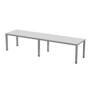 MESA ROCADA EXECUTIVE 360x80 ESTRUCTURA ALUMINIO TABLERO MELAMINA GRIS