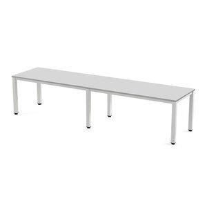 MESA ROCADA EXECUTIVE 360x80 ESTRUCTURA BLANCO TABLERO MELAMINA GRIS