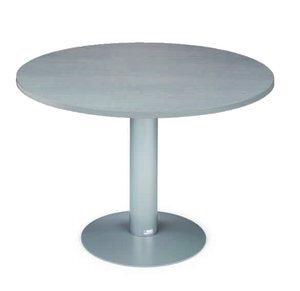 MESA ROCADA MEETING REDONDA DE JUNTAS DIAMETRO 100 cm. con PATA COLUMNA ALUMINIO TABLERO GRIS