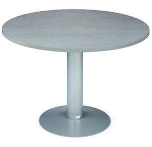 MESA ROCADA MEETING REDONDA DE JUNTAS DIAMETRO 120 cm. con PATA COLUMNA ALUMINIO TABLERO GRIS