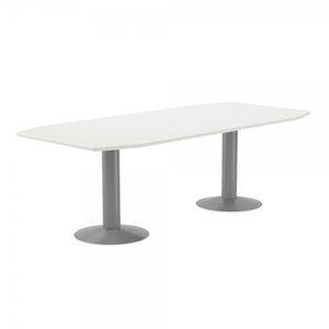 MESA ROCADA MEETING DE JUNTAS 220x100 PIES COLUMNA ALUMINIO TABLERO BLANCO