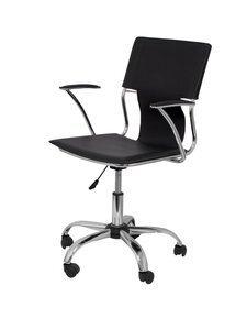 SILLA PIQUERAS Y CRESPO BOGARRA BRAZOS FIJOS MECANISMO BASICO GIRATORIA 360º ASIENTO Y RESPALDO TAPIZADOS SIMILPIEL NEGRO
