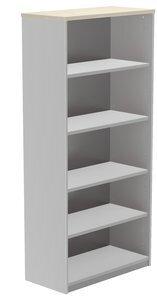 ARMARIO ROCADA ABIERTO 195x90x45 ESTRUCTURA GRIS Y TAPA ROBLE