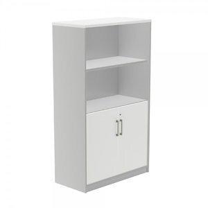 ARMARIO ROCADA CON PUERTAS BAJAS 156x90x45 ESTRUCTURA GRIS Y TAPA BLANCO