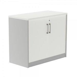 ARMARIO ROCADA CON PUERTAS 78x90x45 ESTRUCTURA GRIS PUERTAS Y TAPA BLANCO