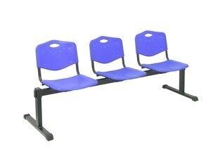 BANCADA PIQUERAS Y CRESPO POZOHONDO 3 PLAZAS ASIENTO Y RESPALDO PVC AZUL