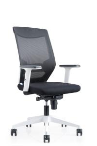 SILLA ROCADA BLANCA TAPIZADO NEGRO /908W-4