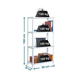 ESTANTERIA HOMECLASSIC MINI 4 ESTANTES BLANCO (soporta hasta 90Kg por balda)