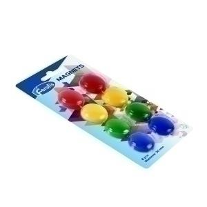 IMANES REDONDOS FOROFIS 30 mm COLORES SURTIDOS BLISTER de 8