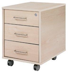 CAJONERA ROCADA con RUEDAS 40x59,5x58 con 3 CAJONES ESTRUCTURA HAYA FRONTALES HAYA