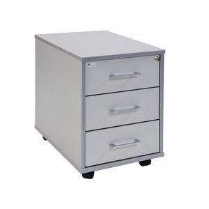 CAJONERA ROCADA con RUEDAS 40x59,5x58 con 3 CAJONES ESTRUCTURA GRIS FRONTALES GRIS