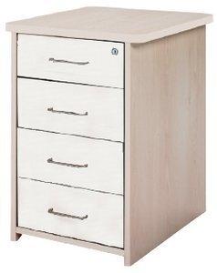 CAJONERA ROCADA 47x60x72 con 4 CAJONES ESTRUCTURA HAYA FRONTALES BLANCO