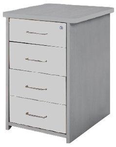 CAJONERA ROCADA 47x60x72 con 4 CAJONES ESTRUCTURA GRIS FRONTALES GRIS