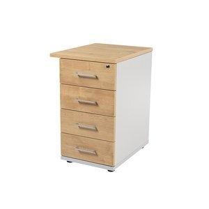 CAJONERA ROCADA 47x60x72 con 4 CAJONES ESTRUCTURA GRIS FRONTALES ROBLE