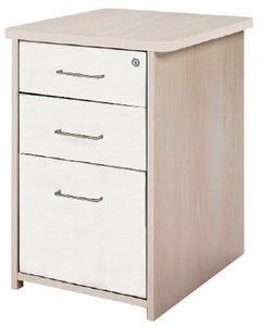 CAJONERA ROCADA 47x60x72 con 2 CAJONES + CARPETERO ESTRUCTURA HAYA FRONTALES BLANCO