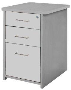 CAJONERA ROCADA 47x60x72 con 2 CAJONES + CARPETERO ESTRUCTURA GRIS FRONTALES GRIS