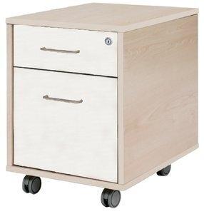 CAJONERA ROCADA con RUEDAS 40x59,5x58 con 1 CAJON + CARPETERO ESTRUCTURA HAYA FRONTALES BLANCO