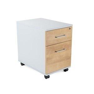 CAJONERA ROCADA con RUEDAS 40x59,5x58 con 1 CAJON + CARPETERO ESTRUCTURA GRIS FRONTALES ROBLE