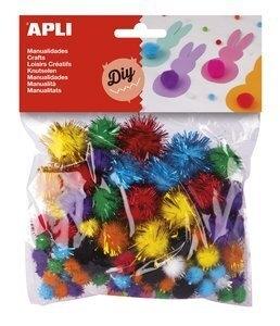 POM POM APLI COLORES BRILLANTES SURTIDOS BOLSA de 78