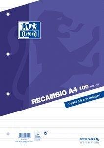 RECAMBIO OXFORD A4 100h 4 TAL. PAUTADO 3,5 LILA