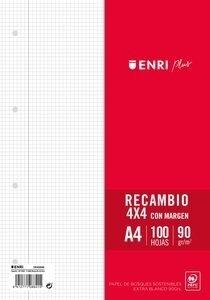 RECAMBIO ENRI PLUS A4 100h 4 TAL. CUADRICULADO