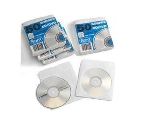 SOBRES SAM para CD/DVD 125x125 con VENTANA (ENGOM.AUTOADH.) PAQUETE de 50