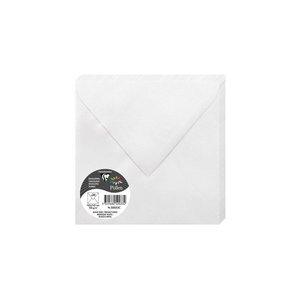 SOBRE CLAIREFONTAINE POLLEN 165x165 120g BLANCO METALIZADO PAQUETE DE 20