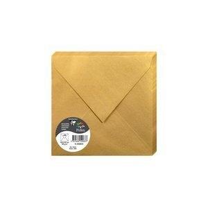 SOBRE CLAIREFONTAINE POLLEN 165x165 120g ORO METALIZADO PAQUETE DE 20