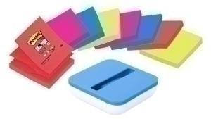 DISPENSADOR POST-IT PRO AZUL VAL + 8 TACO NOTAS SUPER-STICKY Z-NOTAS