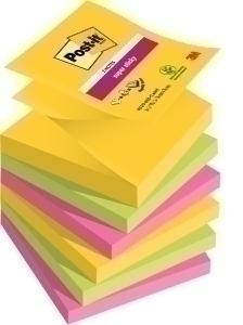 NOTAS ADHESIVAS POST-IT 90h Z NOTES  76x76 (R330) SUPER STICKY COLORES RIO DE JANEIRO PACK de 6