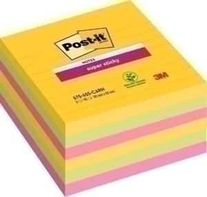 TACO NOTAS POST-IT 675 SSTICKY ULTRA 101X101 LINEAS P/6 /675-6SS-CARN