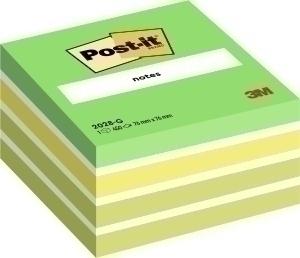 TACO NOTAS POST-IT CUBO 76X76X45  450 HOJAS VERDE PASTEL