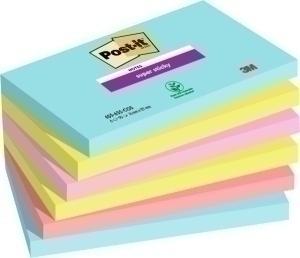 TACO NOTAS POST-IT 655 SUPER STICKY 76x127 COLORES MIAMI PACK DE 6