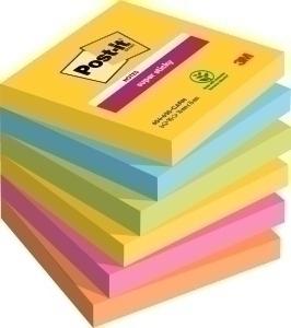 TACO NOTAS POST-IT 654 SUPER STICKY 76x76 COLORES RIO DE JANEIRO PACK de 6