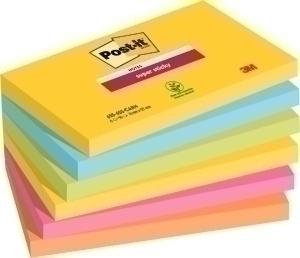 TACO NOTAS POST-IT 655 SUPER STICKY 76x127 COLORES RIO DE JANEIRO PACK de 6