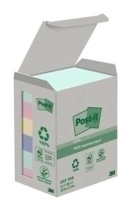 TACO NOTAS POST-IT RECICLADOS 653 38x51 COLORES SURTIDO 100h TORRE DE 6