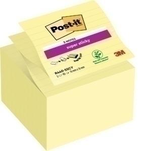NOTAS ADHESIVAS POST-IT 90h Z NOTES  101x101 (R440) SUPER STICKY CON LINEAS AMARILLO CANARIO