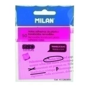 NOTAS ADHESIVAS MILAN TRANSLUCIDAS 50h 76x76 ROSA FLUOR