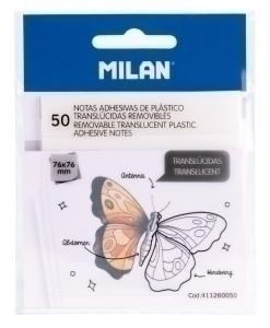 NOTAS ADHESIVAS MILAN TRANSLUCIDAS 50H 76X76 TRANSP. S /411260050