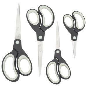 TIJERAS RAPESCO CON MANGO SUAVE VARIOS TAMAÑOS PAQUETE de 4 NEGRO