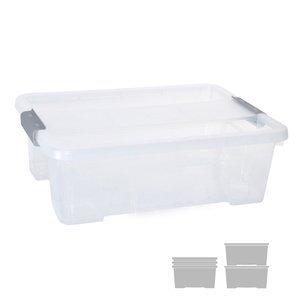 CAJA ALMACENAMIENTO A.2000 CON TAPA 10 LITROS DE PP APILABLE CRISTAL TRANSPARENTE