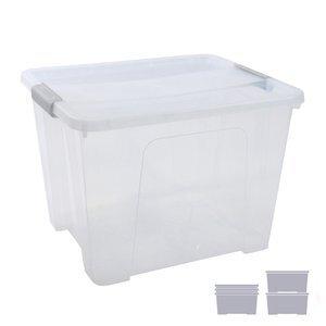 CAJA ALMACENAMIENTO A.2000 CON TAPA 32 LITROS DE PP APILABLE CRISTAL TRANSPARENTE