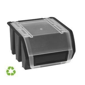 GAVETA A.2000 APILABLE 110x115x75 0.5 L DE PP RECICLADO Y 100% RECICLABLE NEGRO