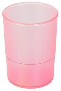 PORTA LAPICES PLASTICO REDONDO TRASLUCIDO FUCSIA