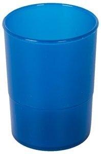 PORTA LAPICES PLASTICO REDONDO TRASLUCIDO AZUL MAR